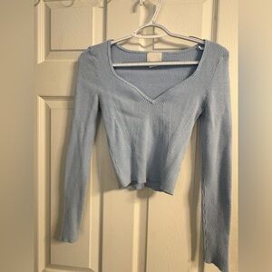 H&M Sky Blue Ribbed Top